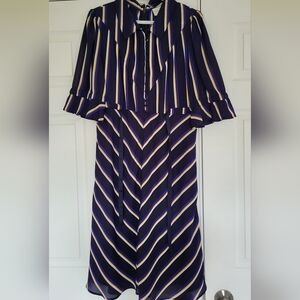 Striped Navy and Cream Dress